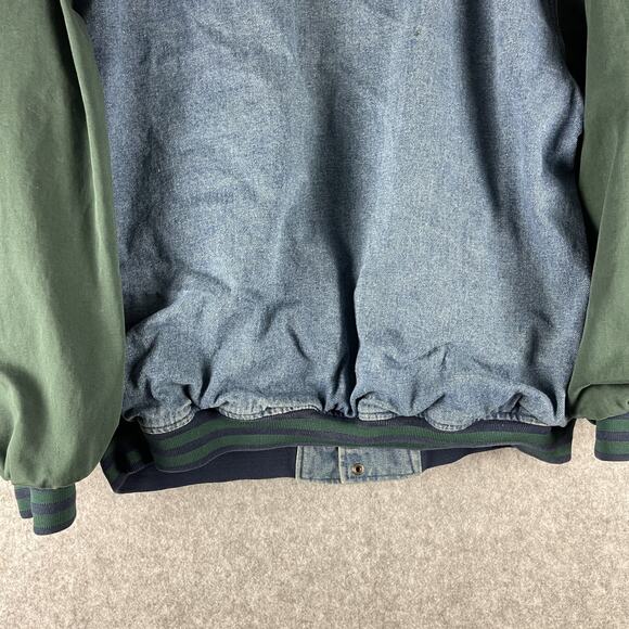 Vintage Cambridge Classics Bomber Varsity Jacket Mens XL Denim Quilted 90s Y2K - Picture 11 of 15